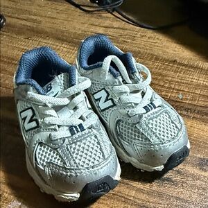 New Balance Kids' White and Blue Sneakers